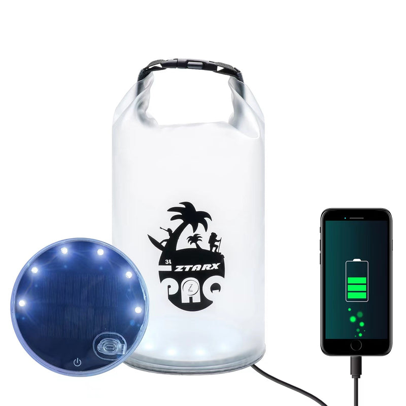 PuffyGlo V03 3L Solar LED Dry Bag Lantern & Phone Charger
