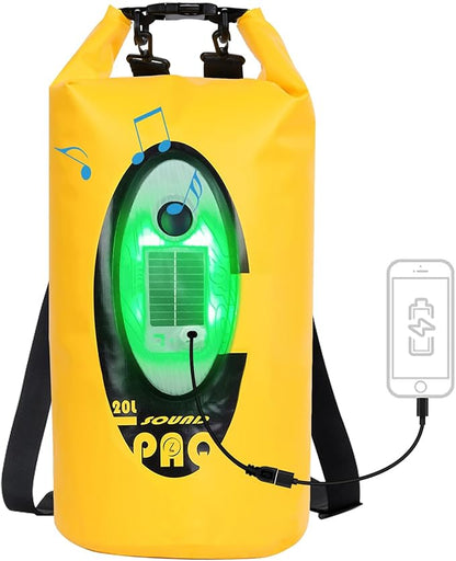 PuffyGlo Solar Dry Bag with Bluetooth Speaker