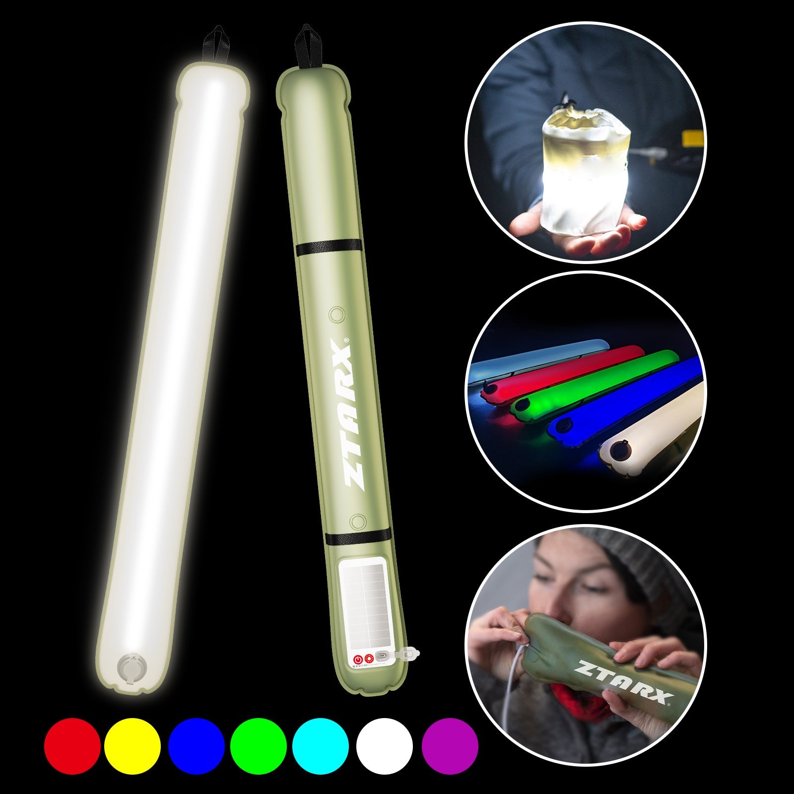 A86 white and RGB inflatable LED tube