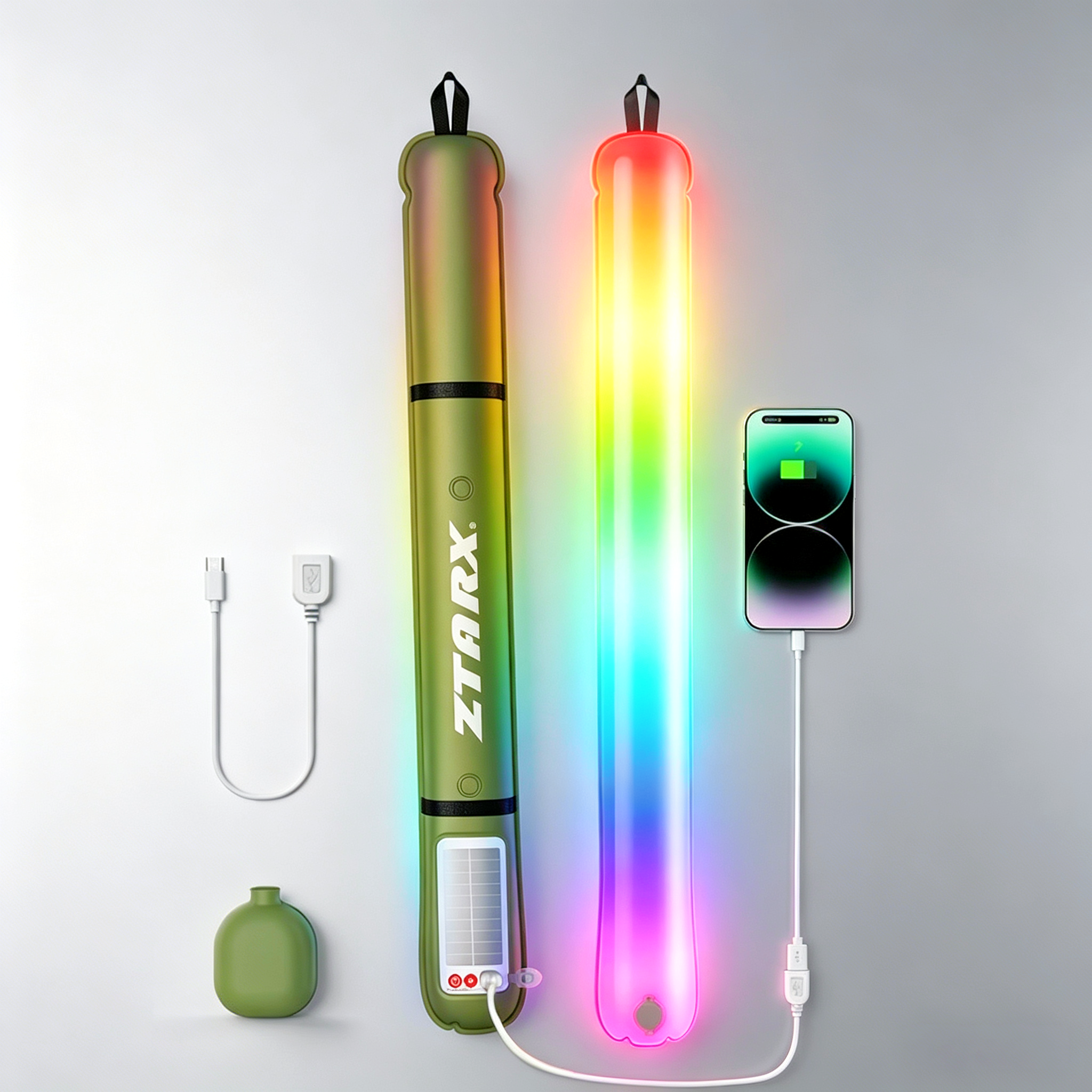 PuffyGlo A86 RGB tube with USB charging and phone power output